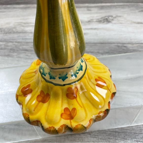 GRAZIA Deruta Italy Candlestick Holder Single 9" - Picture 5 of 8